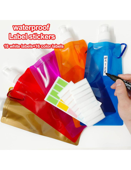 Paquete de 10 Botellas de Agua Plegables Smilixin 480ml