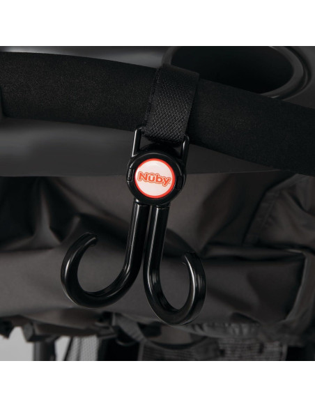 Ganchos Ajustables Nuby 2 en 1 para Cochecito y Auto - 8 Piezas