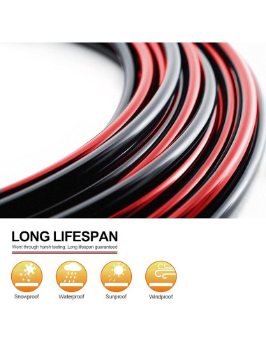 Cable Solar 10 AWG iGreely 30 pies Negro y Rojo Cobre Estañado