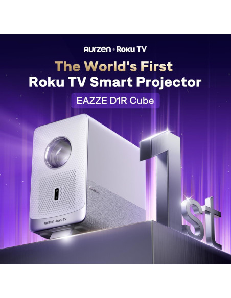 Proyector Smart Aurzen Roku TV 1080P FHD Bluetooth WiFi