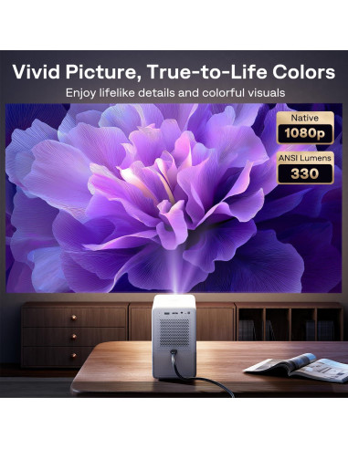 Proyector Smart Aurzen Roku TV 1080P FHD Bluetooth WiFi