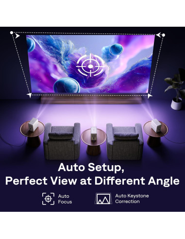 Proyector Smart Aurzen Roku TV 1080P FHD Bluetooth WiFi