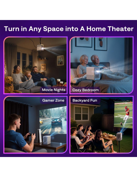 Proyector Smart Aurzen Roku TV 1080P FHD Bluetooth WiFi