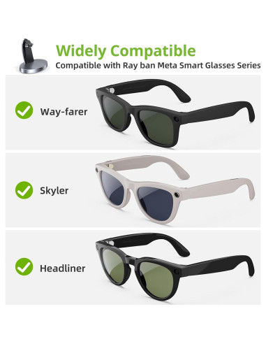 Base de Carga Inalámbrica Ray-Ban Meta, Soporte Portátil Gris