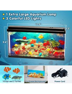Acuario Virtual XL Nurily AAXL con Luces LED y Peces en Movimiento 2
