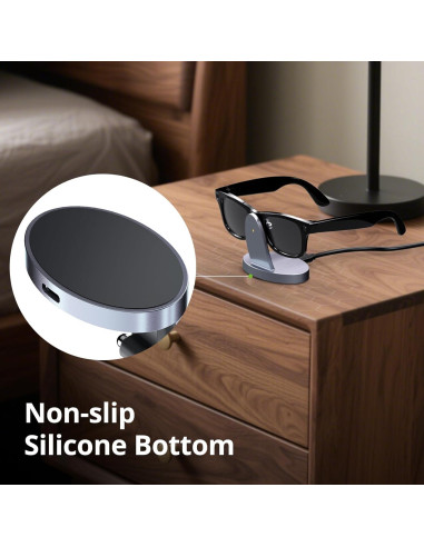 Base de Carga Inalámbrica Ray-Ban Meta, Soporte Portátil Gris