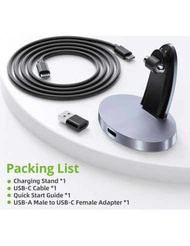 Base de Carga Inalámbrica Ray-Ban Meta, Soporte Portátil Gris