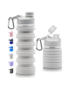 Botella de Agua Plegable ONTA 550ml Silicona Libre BPA Gris