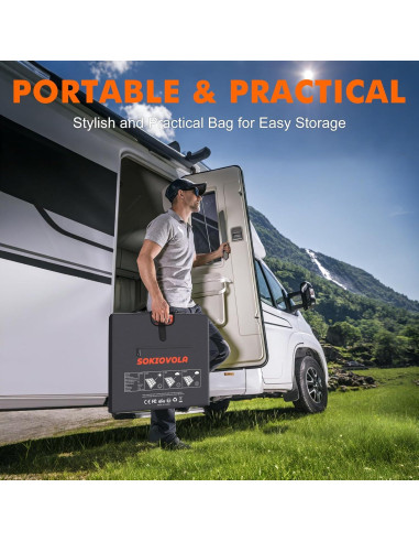 Panel Solar Plegable SOKIOVOLA 200W Alta Eficiencia IP68