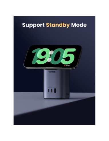 Cargador UGREEN Nexode 65W 4 en 1 USB-C con Carga Inalámbrica