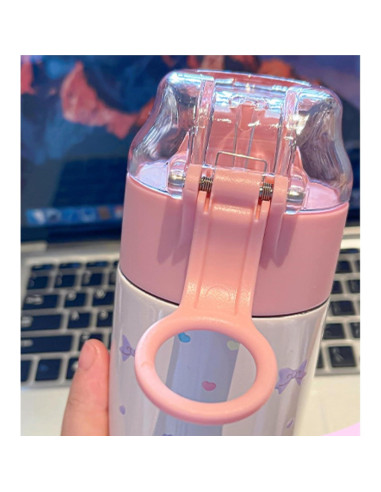 Botella de Agua Aislada Many Rainbows 480ml Acero Inoxidable Rosa