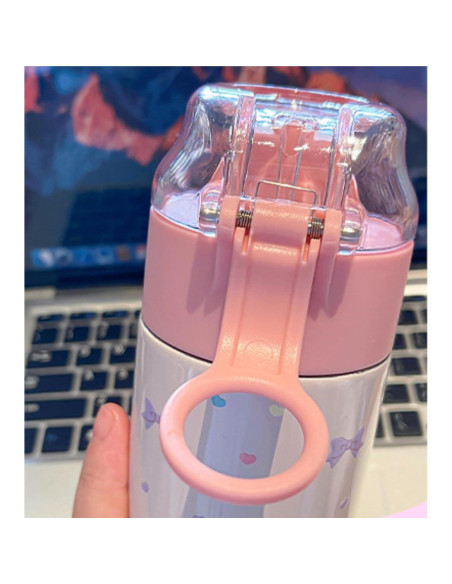 Botella de Agua Aislada Many Rainbows 480ml Acero Inoxidable Rosa