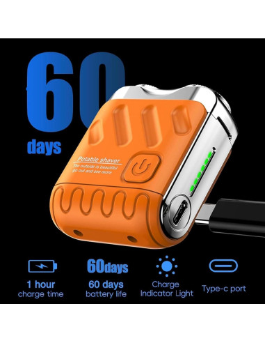 Afeitadora Eléctrica Mini Portátil R-12 USB Blanca