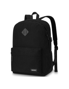 Mochila Escolar Terciopelo BIKROD Negra 30L Unisex