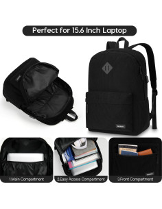 Mochila Escolar Terciopelo BIKROD Negra 30L Unisex 2