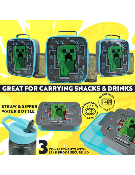 Set de Almuerzo Get Trend Minecraft 3 Piezas Aislado Niños