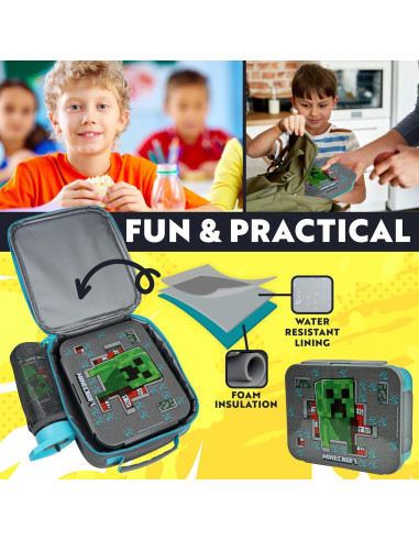 Set de Almuerzo Get Trend Minecraft 3 Piezas Aislado Niños