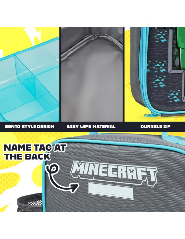 Set de Almuerzo Get Trend Minecraft 3 Piezas Aislado Niños