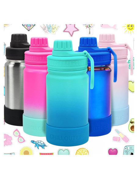 Botella de Agua Aislada 12 oz CHILLOUT LIFE Azul Océano