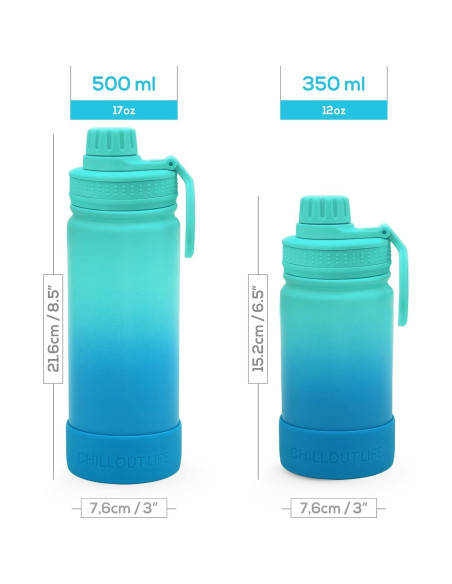 Botella de Agua Aislada 12 oz CHILLOUT LIFE Azul Océano