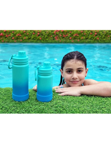 Botella de Agua Aislada 12 oz CHILLOUT LIFE Azul Océano