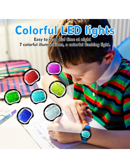 Reloj Digital Impermeable para Niños Yadelai Edi8207B Azul