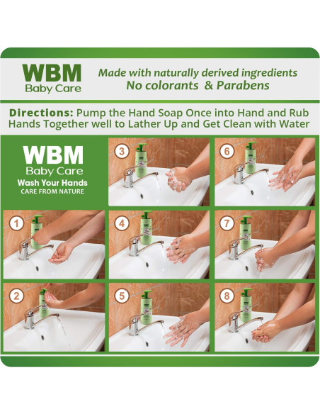 Jabón de Manos Líquido WBM Care Baby 3 x 192.78 g - Natural y Suave