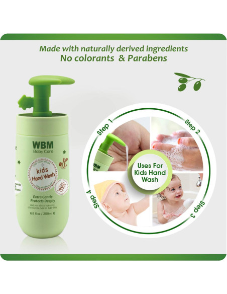 Jabón de Manos Líquido WBM Care Baby 3 x 192.78 g - Natural y Suave
