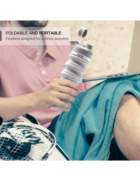 Botella de Agua Plegable ONTA 550ml Silicona Libre BPA Gris