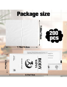 200 Toallitas Corporales Individuales Enjamyo 17.78x19.81cm 2