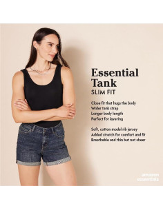 Camiseta Sin Mangas Ajustada Amazon Essentials Mujeres 2 Pzas 2