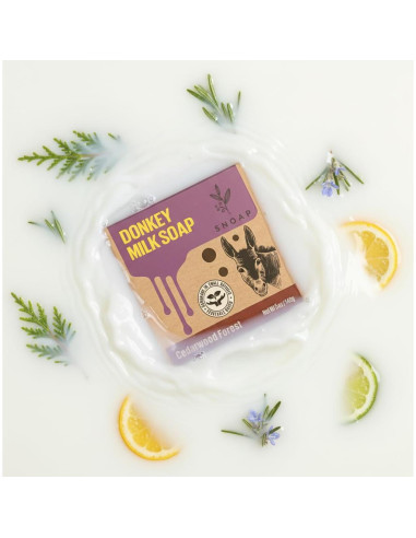 Jabón Natural de Leche de Burra SNOAP - Aroma a Cedro, 3 Unidades