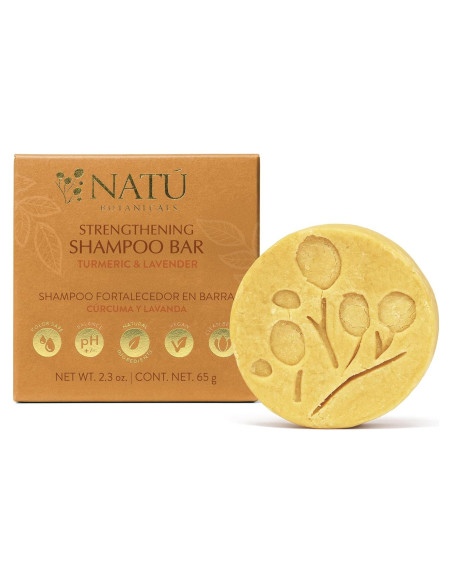 Champú Sólido Fortalecedor NATÚ BOTANICALS 65g - Cúrcuma y Lavanda