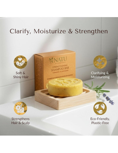 Champú Sólido Fortalecedor NATÚ BOTANICALS 65g - Cúrcuma y Lavanda