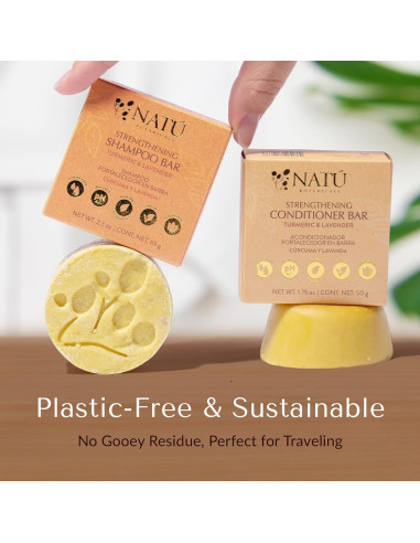 Champú Sólido Fortalecedor NATÚ BOTANICALS 65g - Cúrcuma y Lavanda