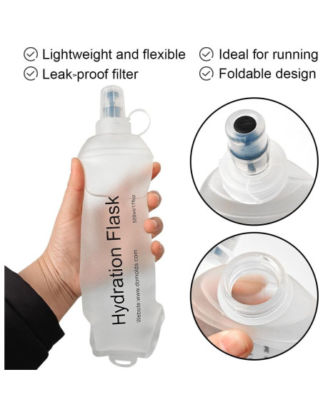 Botella de Agua Colapsable WILDREEDS 500ml Blanca TPU