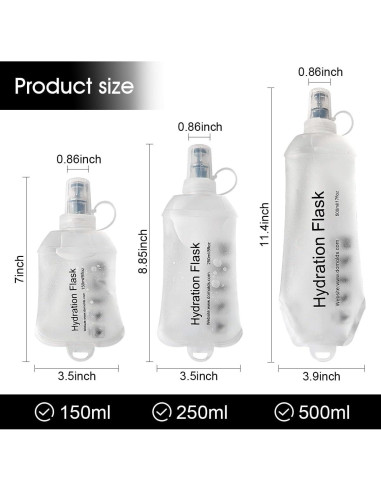 Botella de Agua Colapsable WILDREEDS 500ml Blanca TPU