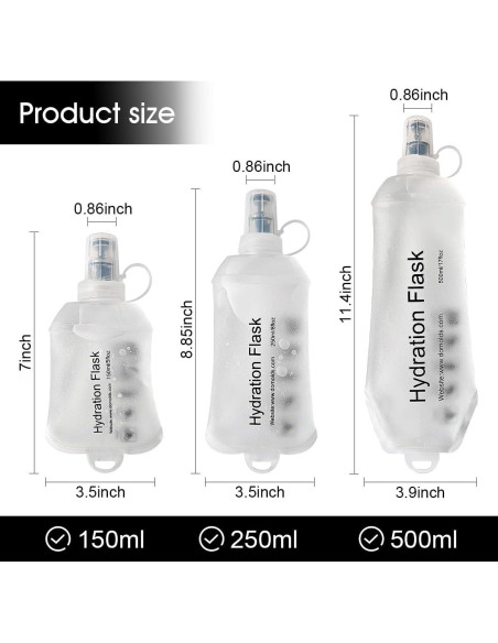 Botella de Agua Colapsable WILDREEDS 500ml Blanca TPU