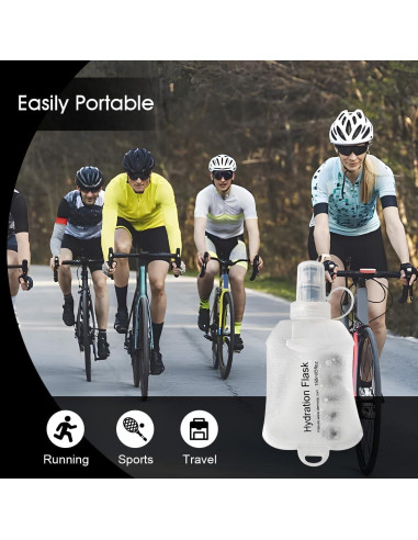 Botella de Agua Colapsable WILDREEDS 500ml Blanca TPU