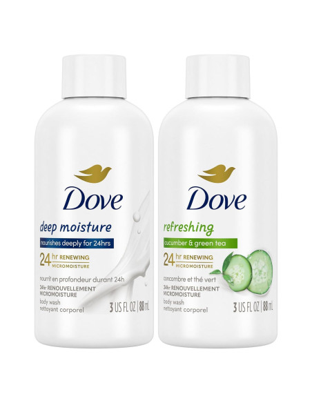 Dove Gel de Ducha Hidratante Profundo y Pepino Refrescante 2-Pack