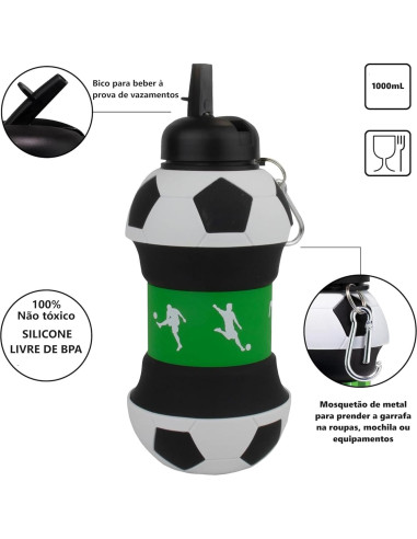 Botella de Agua Colapsable Maccabi 1 Litro Silicona BPA-Free