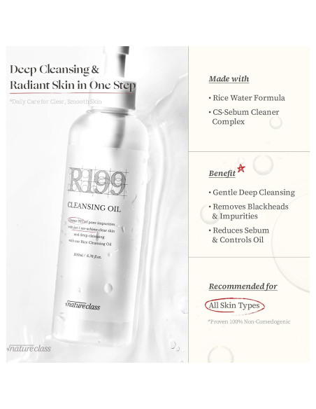 Aceite Limpiador R199 Nature Class 200 ml - Hidratante y Antipuntos Negros