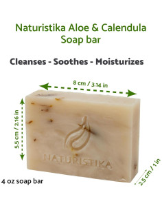 Jabón Natural de Aloe y Caléndula - Paquete de 3 Barras Veganas 2