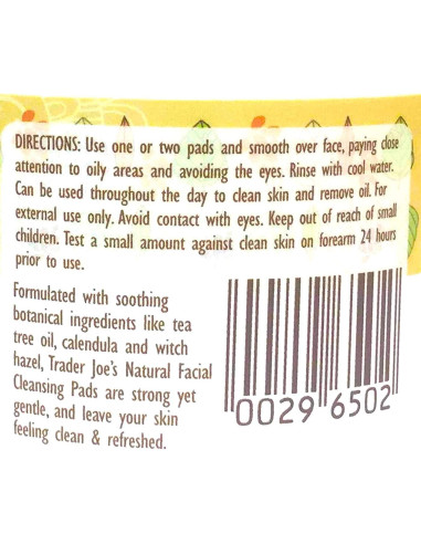 Almohadillas de limpieza facial naturales Trader Joe's - 2 unidades
