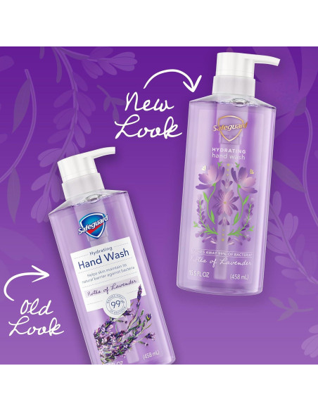 Jabón Líquido para Manos Safeguard Lavanda 4x15.5oz Hidratante