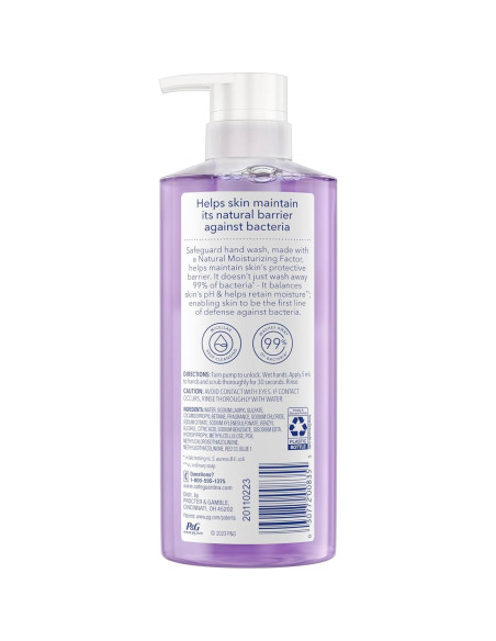 Jabón Líquido para Manos Safeguard Lavanda 4x15.5oz Hidratante