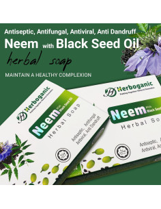 Jabón Herbal Natural Herboganic de Neem y Semilla Negra 142 g 2