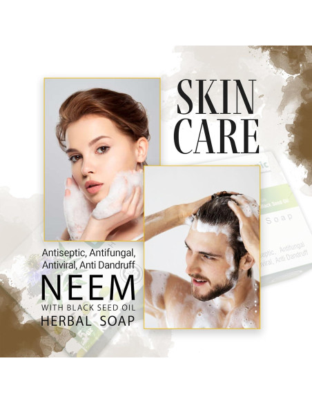 Jabón Herbal Natural Herboganic de Neem y Semilla Negra 142 g