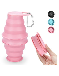 Botella de Agua Plegable Nefeeko Rosa 500ml Silicona BPA Libre