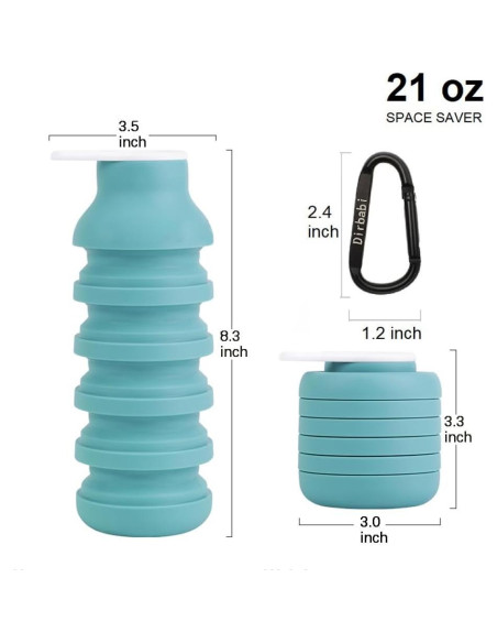 Botella de Agua Plegable Dirbabi 600ml Silicona Libre BPA